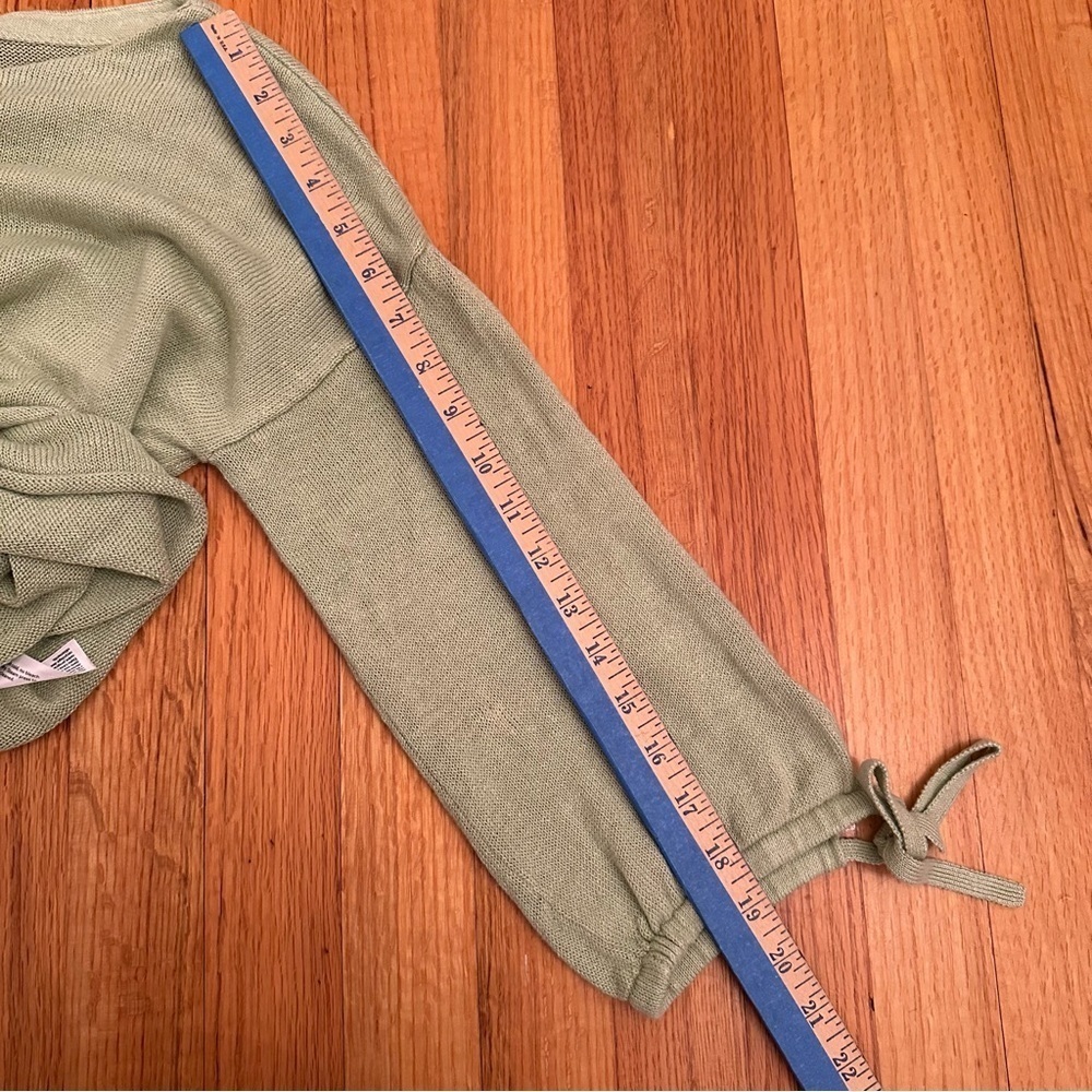 Eileen Fisher Sweater Organic Linen Tie-Cuff Light Green Women’s Sz XS # - Picture 4 of 12